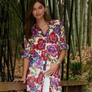 Johnny Was Long Sleeve Midi Dress